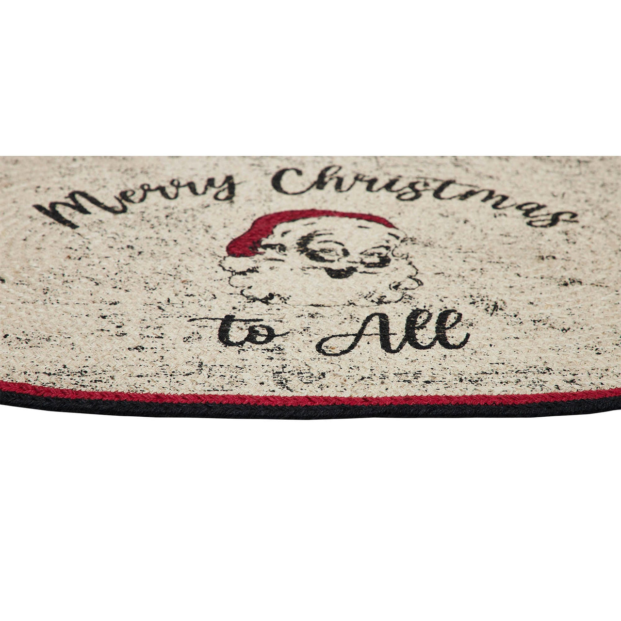 Jolly Ole Santa Jute Braided Rug Oval 20"x30" VHC Brands - The Fox Decor