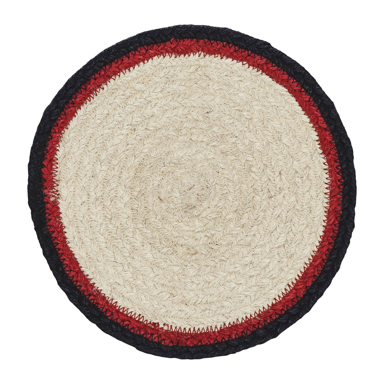 Jolly Ole Santa Jute Trivet 8 inch Diameter VHC Brands - The Fox Decor