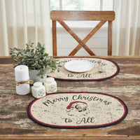 Jolly Ole Santa Jute Oval Placemat 13x19 - The Fox Decor