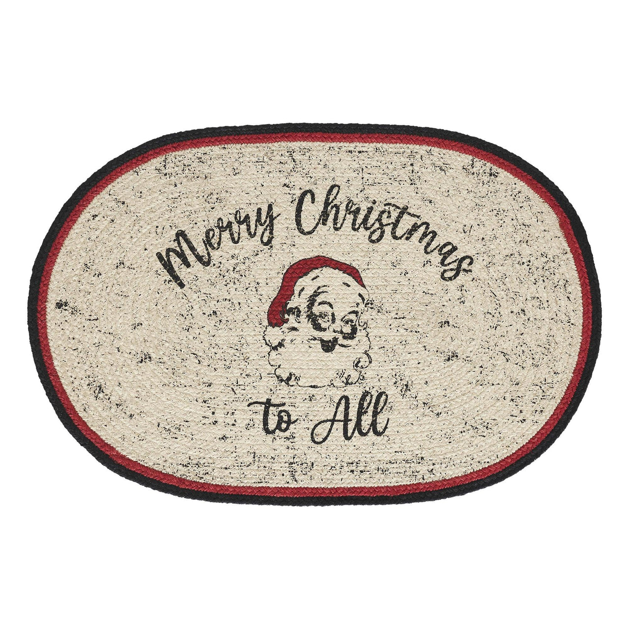 Jolly Ole Santa Jute Oval Placemat 13x19 - The Fox Decor