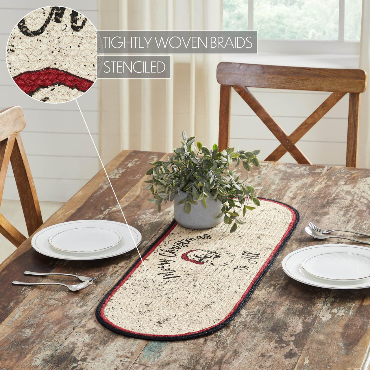 Jolly Ole Santa Jute Oval Runner 12x36 - The Fox Decor