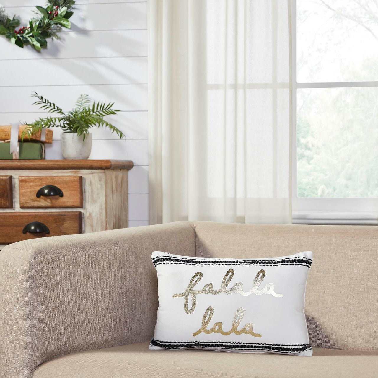 Wintergleam Fa La La Pillow 10x15 - The Fox Decor