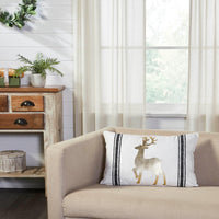 Wintergleam Reindeer Pillow 14x22 - The Fox Decor