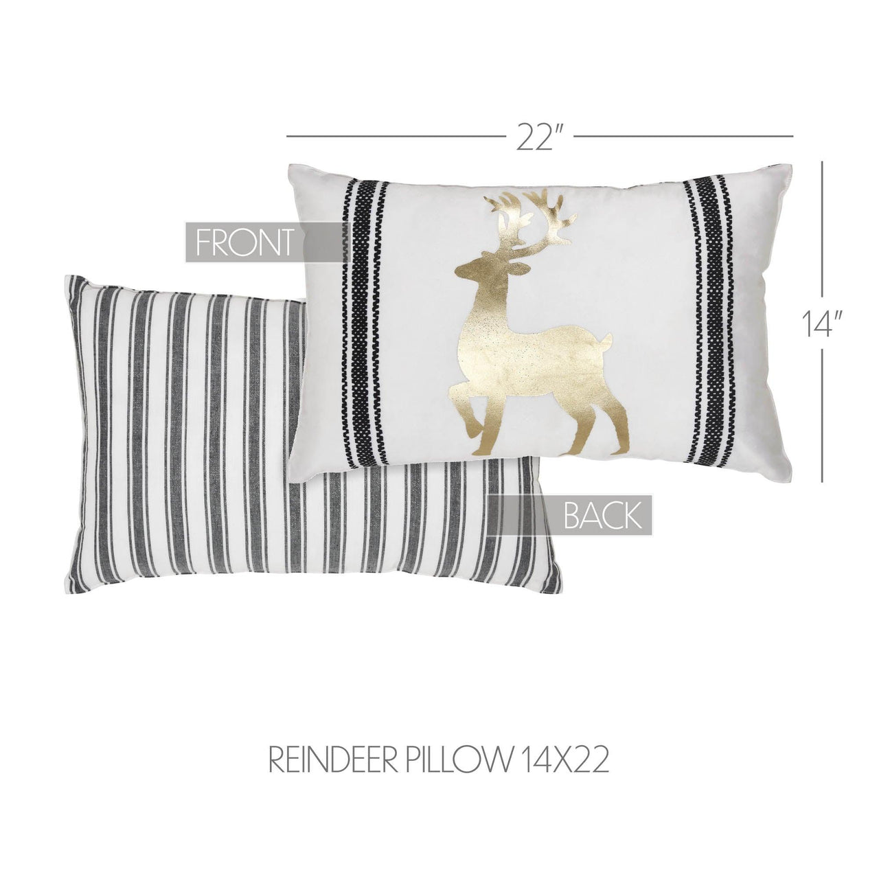 Wintergleam Reindeer Pillow 14x22 - The Fox Decor