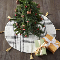 Thumbnail for Wintergleam Black White Plaid Tree Skirt 24 - The Fox Decor
