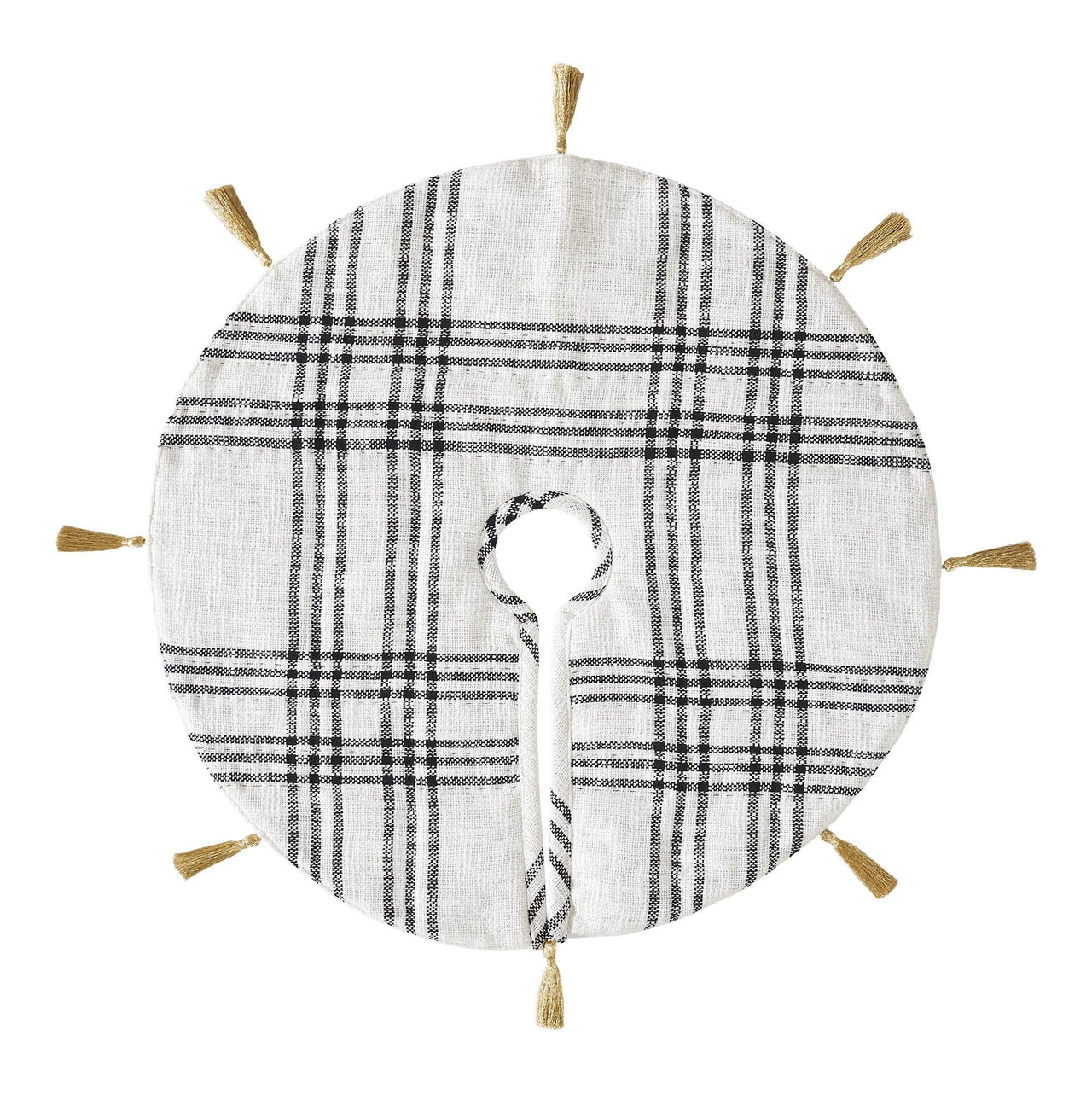Wintergleam Black White Plaid Tree Skirt 24 - The Fox Decor
