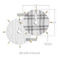 Thumbnail for Wintergleam Black White Plaid Tree Skirt 24 - The Fox Decor