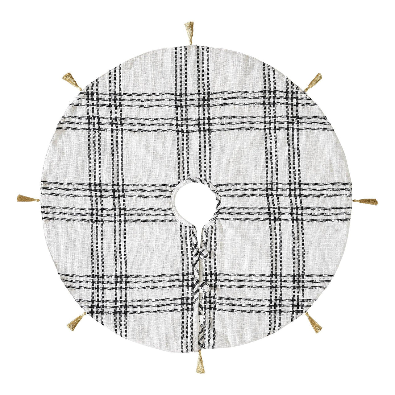 Wintergleam Black White Plaid Tree Skirt 36 - The Fox Decor