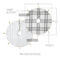 Thumbnail for Wintergleam Black White Plaid Tree Skirt 36 - The Fox Decor