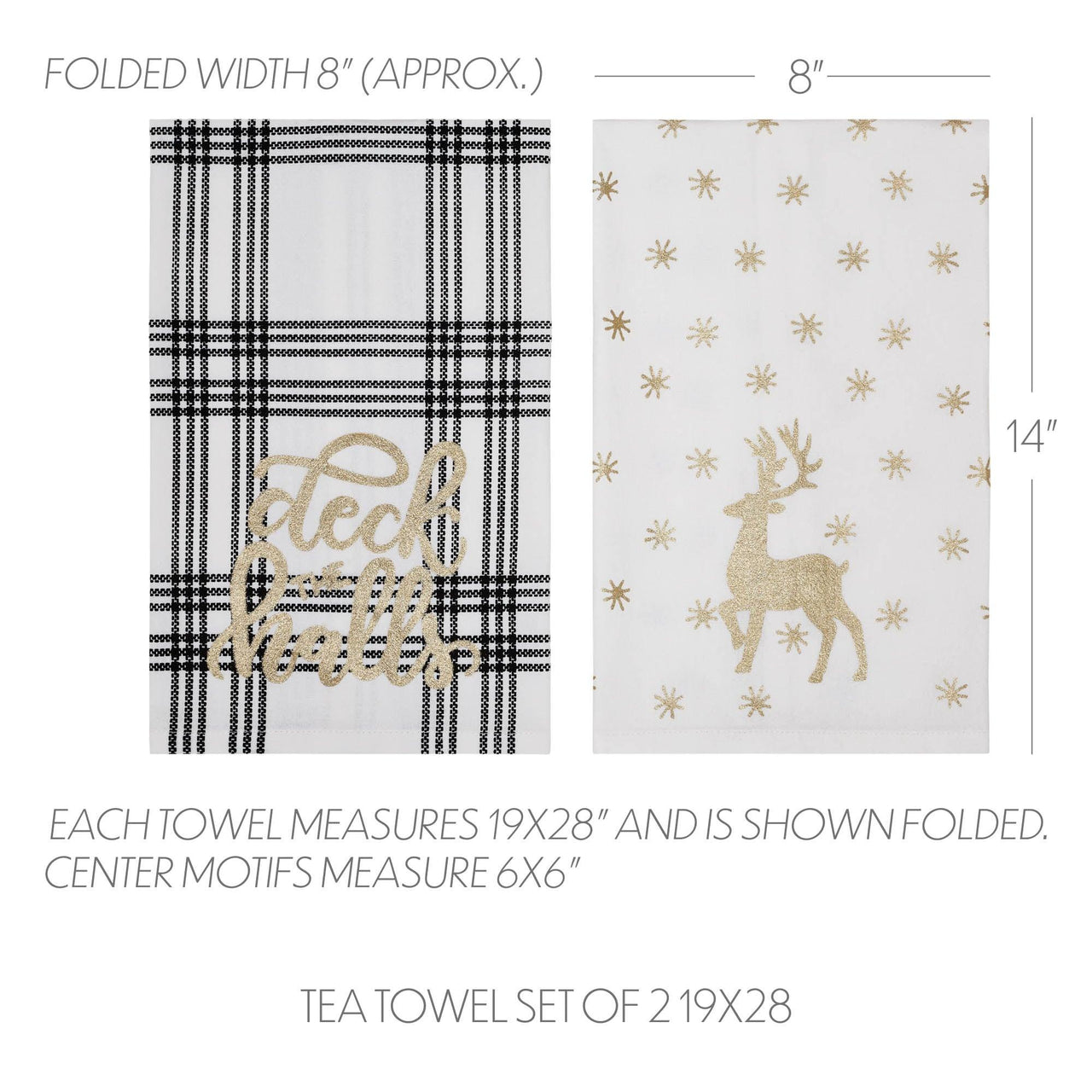 Wintergleam Tea Towel Set of 2 19x28 - The Fox Decor
