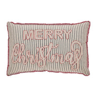 Sawyer Mill Charcoal Merry Christmas Pillow 14x22 - The Fox Decor