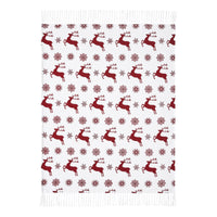 Scandia Snowflake Red White Woven Throw 50