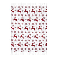 Thumbnail for Scandia Snowflake Red White Woven Throw 50