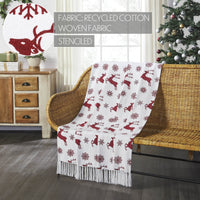 Scandia Snowflake Red White Woven Throw 50