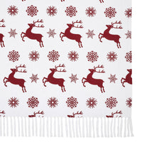 Scandia Snowflake Red White Woven Throw 50