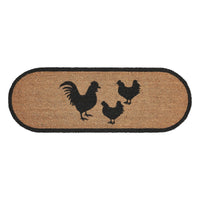 Down Home Rooster & Hens Coir Rug Oval 17x48 - The Fox Decor