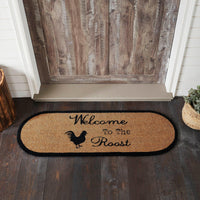 Thumbnail for Down Home Welcome to the Roost Coir Rug Oval 17x48 - The Fox Decor