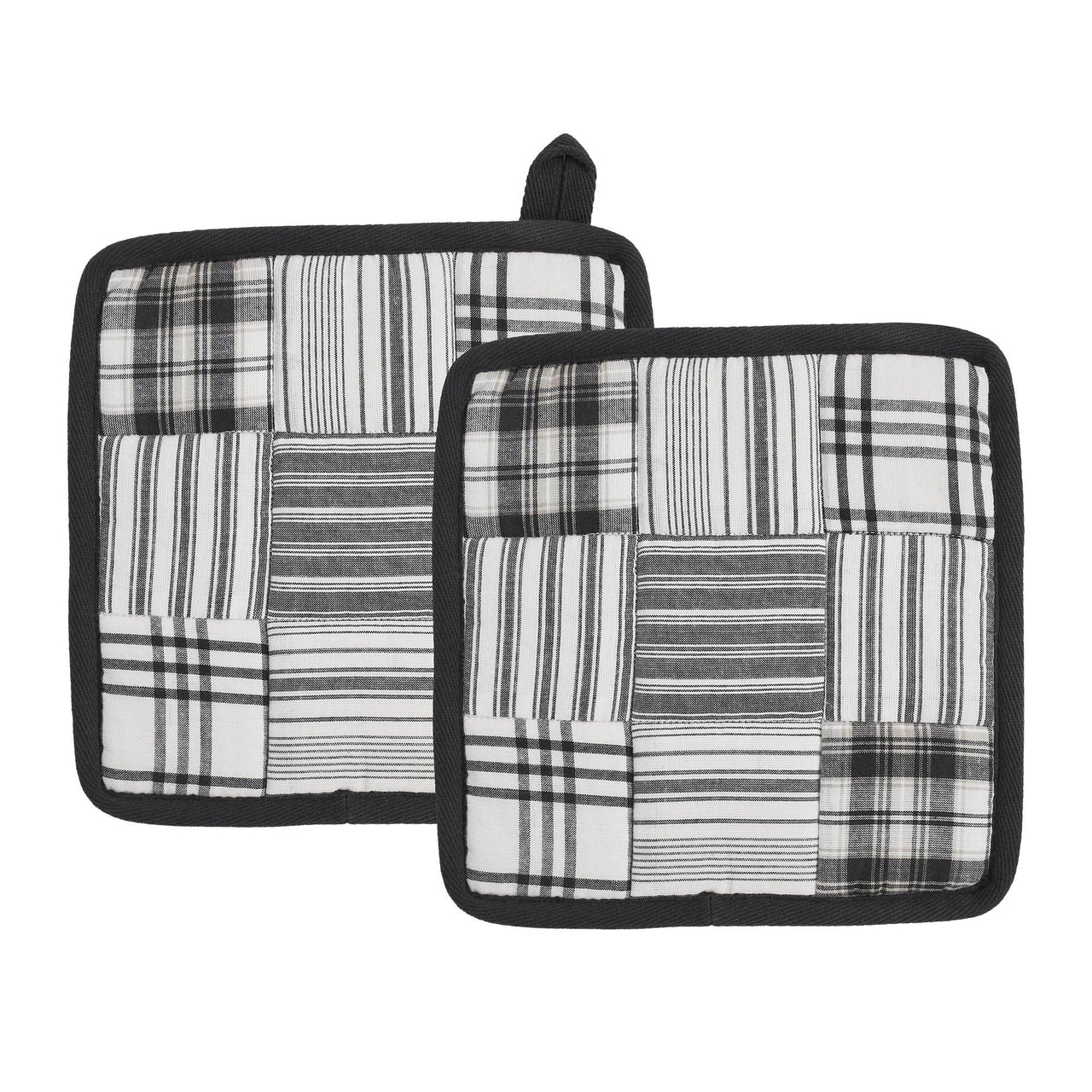Sawyer Mill Black Pot Holder Set of 2 8x8 - The Fox Decor
