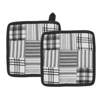 Sawyer Mill Black Pot Holder Set of 2 8x8 - The Fox Decor