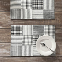 Sawyer Mill Black Quilted Placemat Set of 2 13x19 - The Fox Decor