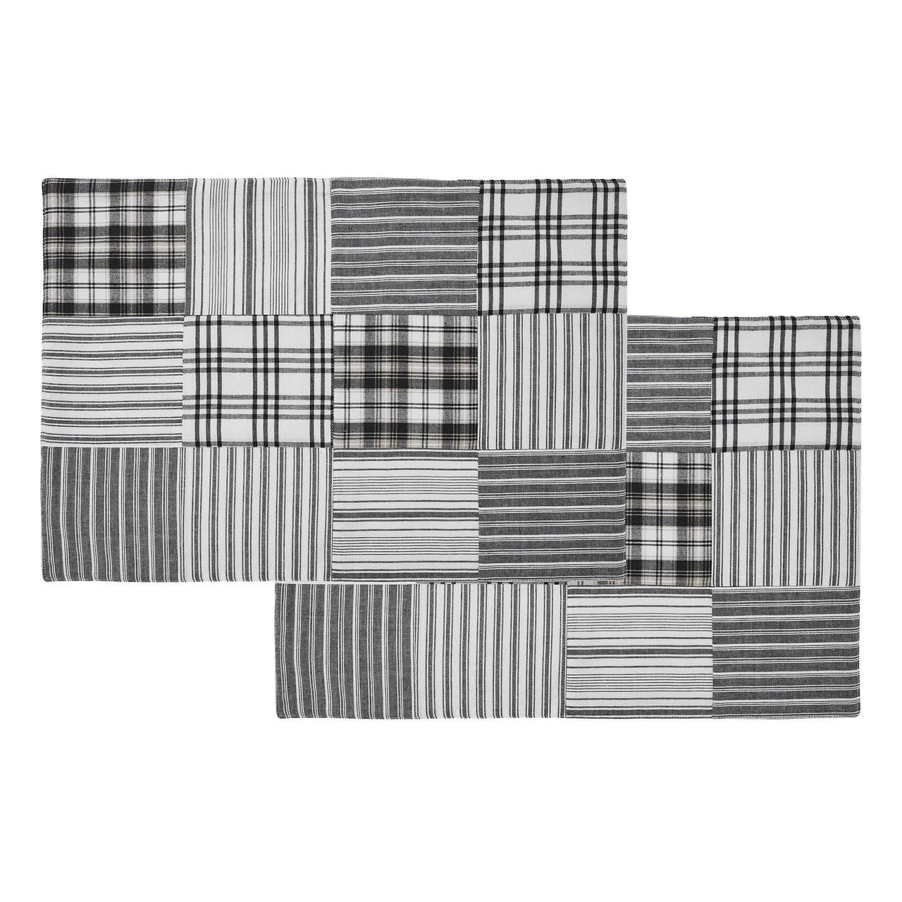 Sawyer Mill Black Quilted Placemat Set of 2 13x19 - The Fox Decor