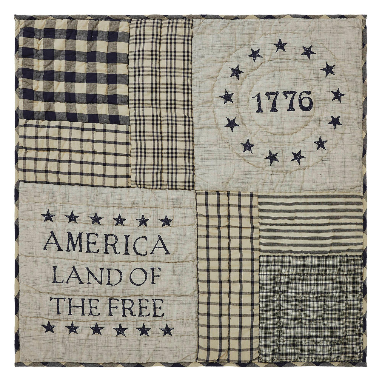 My Country Quilted Lap Throw 32Wx32L - The Fox Decor