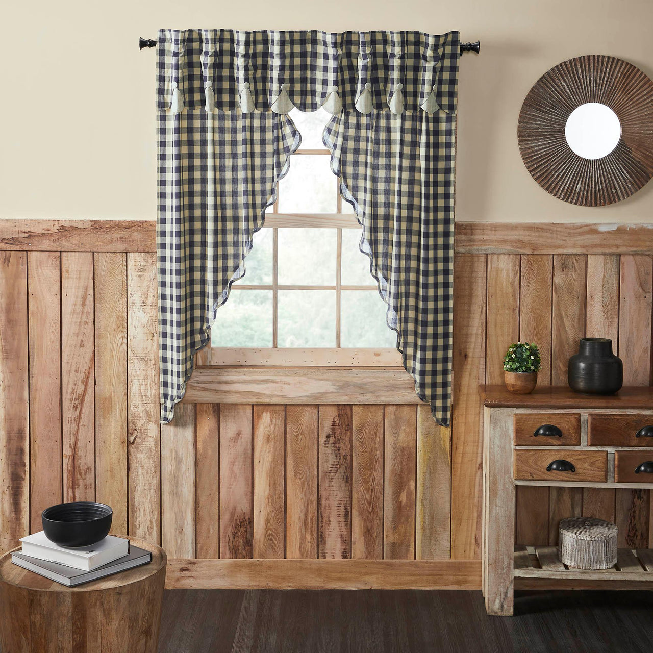 My Country Scalloped Layered Prairie Short Panel Set of 2 63x36x18 - The Fox Decor