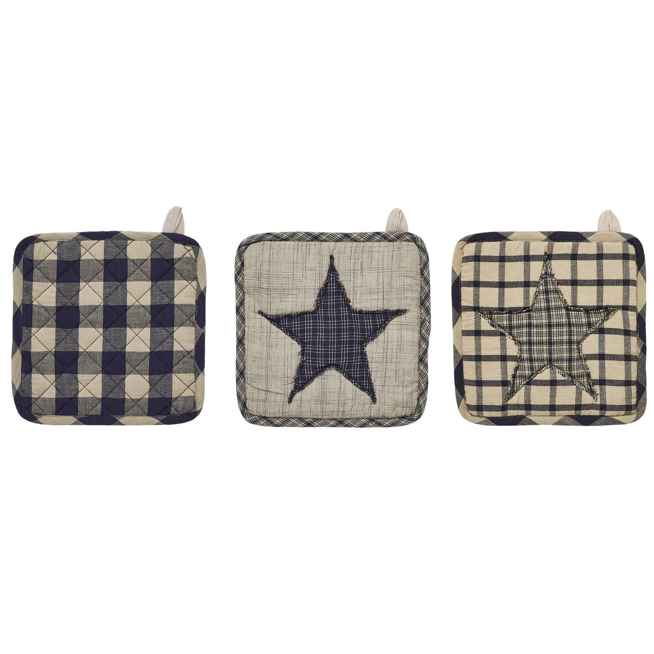 My Country Patchwork Pot Holder Set of 3 8x8 - The Fox Decor