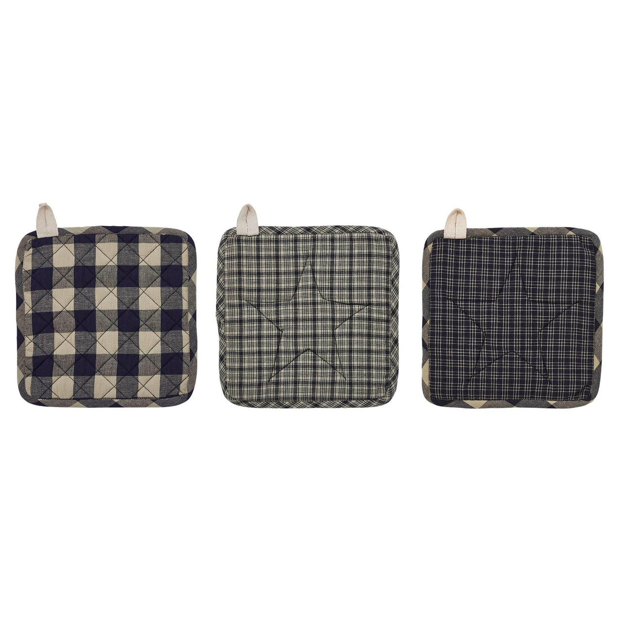 My Country Patchwork Pot Holder Set of 3 8x8 - The Fox Decor