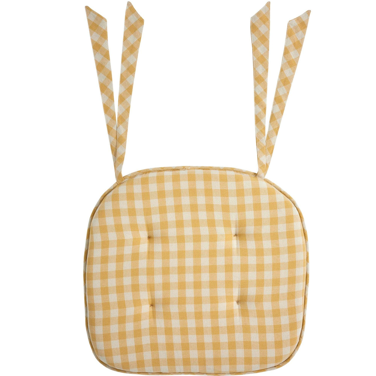 Golden Honey Check Chair Pad 16.5x18 - The Fox Decor