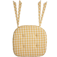 Golden Honey Check Chair Pad 16.5x18 - The Fox Decor