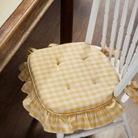 Thumbnail for Golden Honey Ruffled Chair Pad 16.5x18 - The Fox Decor