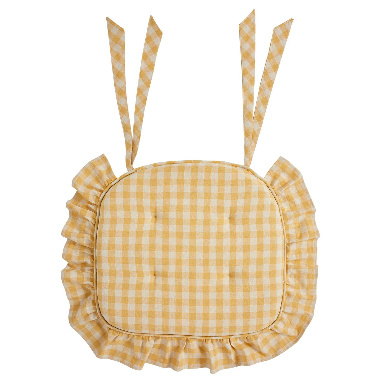 Golden Honey Ruffled Chair Pad 16.5x18 - The Fox Decor