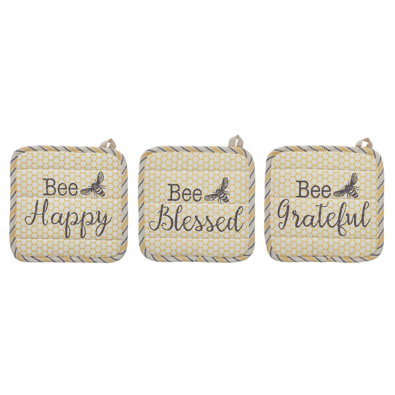 Buzzy Bees Pot Holder Set of 3 8x8 - The Fox Decor