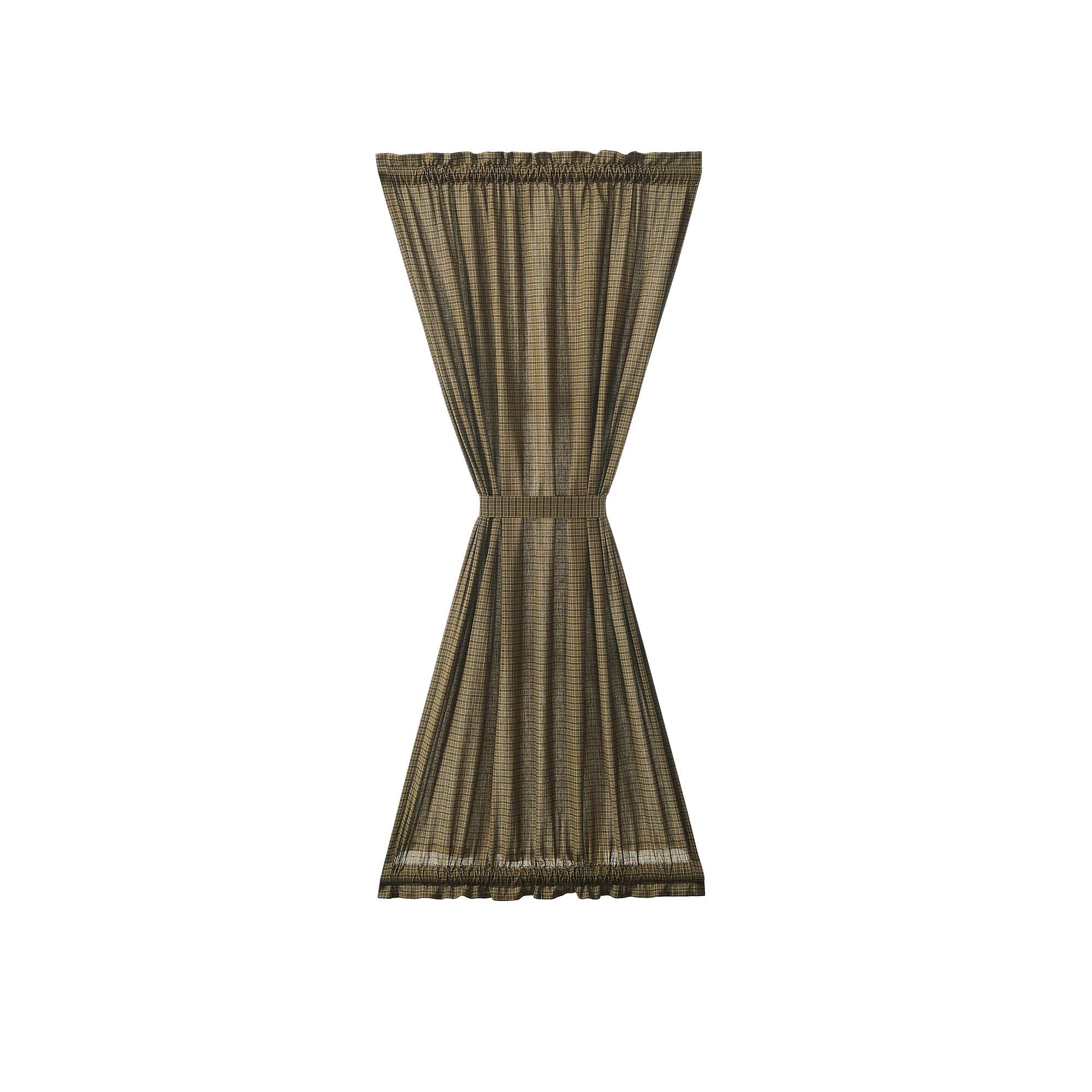 Tea Cabin Green Plaid Door Panel 72x40 - The Fox Decor