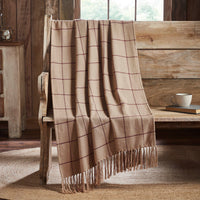 Thumbnail for Connell Burgundy Windowpane Woven Throw 50