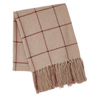 Thumbnail for Connell Burgundy Windowpane Woven Throw 50
