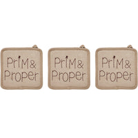 Connell Prim & Proper Pot Holder Set of 3 8x8 - The Fox Decor