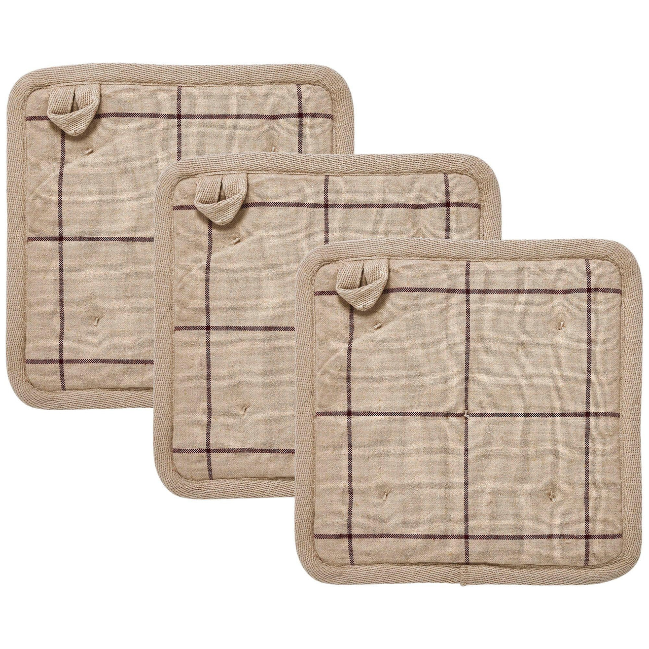 Connell Prim & Proper Pot Holder Set of 3 8x8 - The Fox Decor