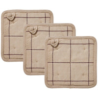 Connell Prim & Proper Pot Holder Set of 3 8x8 - The Fox Decor
