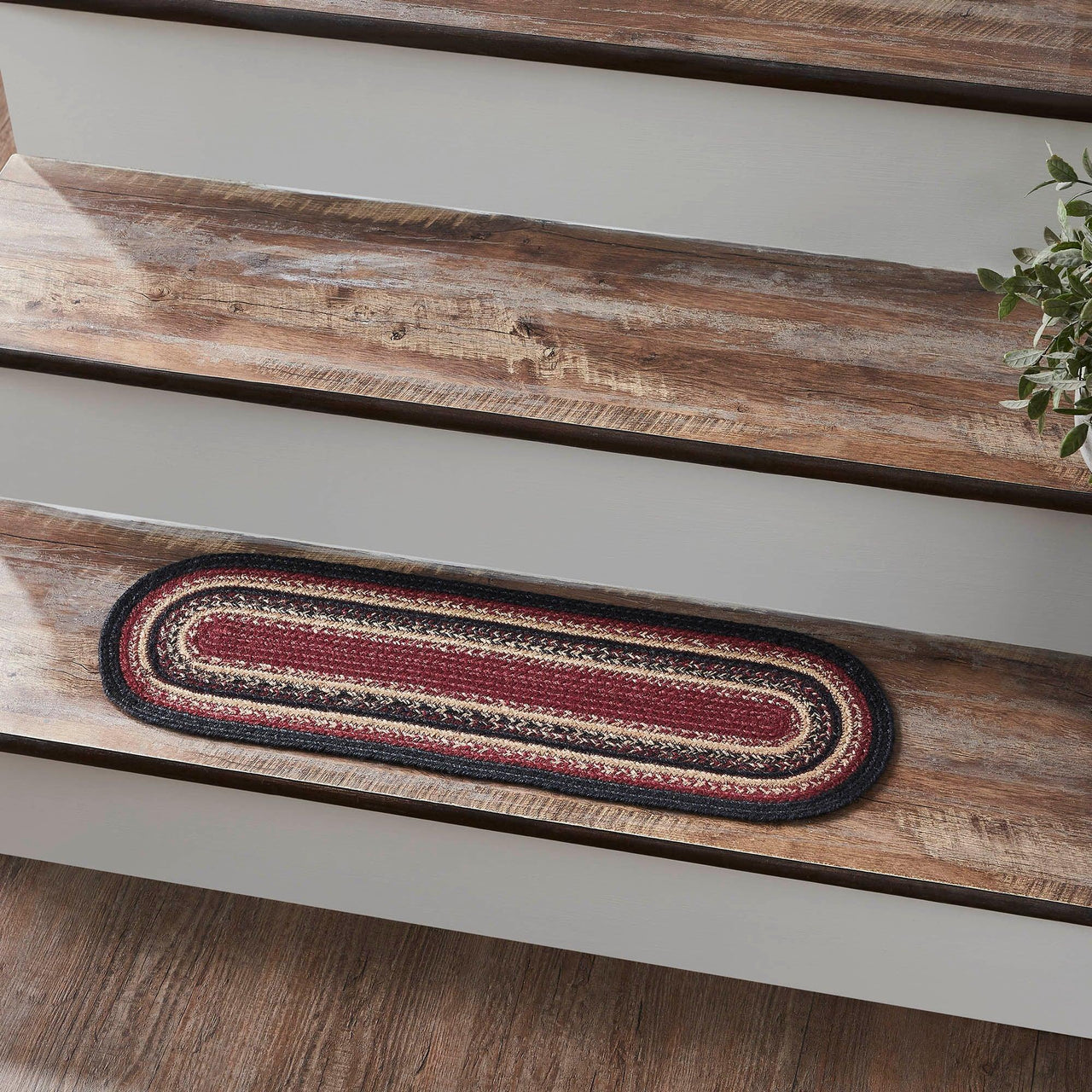 Connell Jute Stair Tread Oval Latex 8.5x27 - The Fox Decor