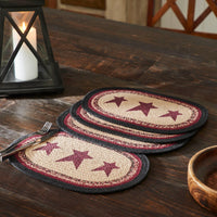Connell Oval Placemat Stencil Stars Set of 4 10x15 - The Fox Decor