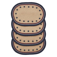 My Country Oval Placemat Stencil Stars Set of 4 13x19 - The Fox Decor