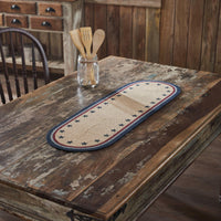 My Country Oval Runner Stencil Stars 12x36 - The Fox Decor