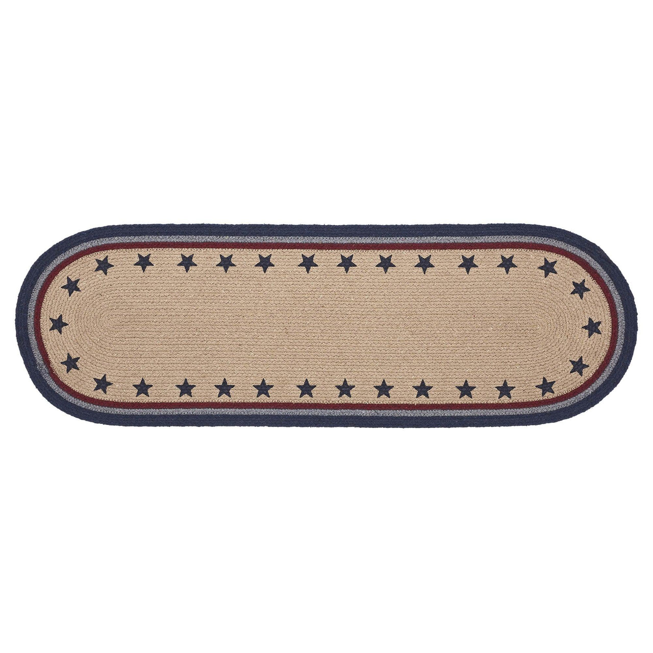 My Country Oval Runner Stencil Stars 12x36 - The Fox Decor