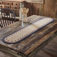 My Country Oval Runner Stencil Stars 12x60 - The Fox Decor