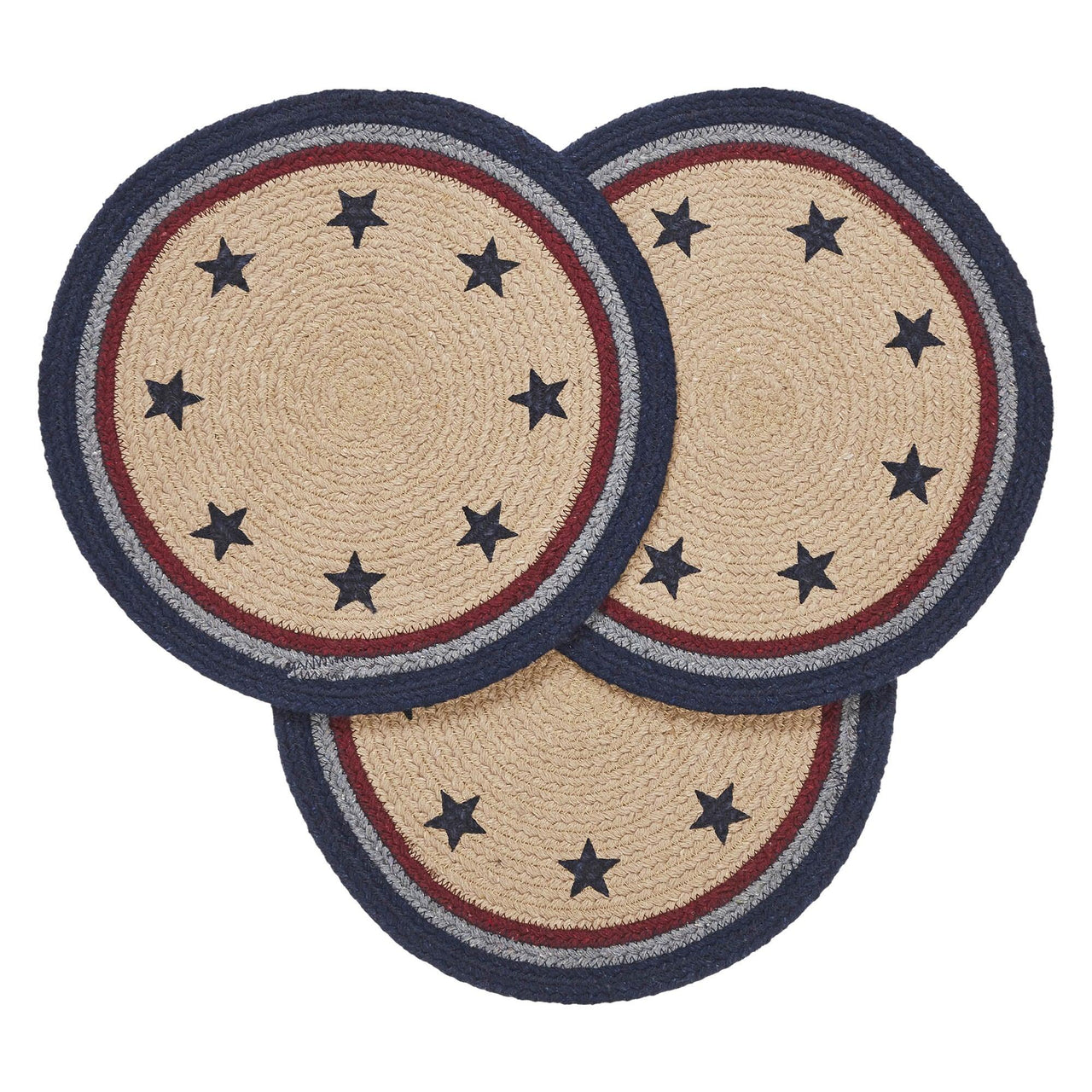 My Country Trivet Stencil Stars 12 inch Diameter Set of 3 - The Fox Decor