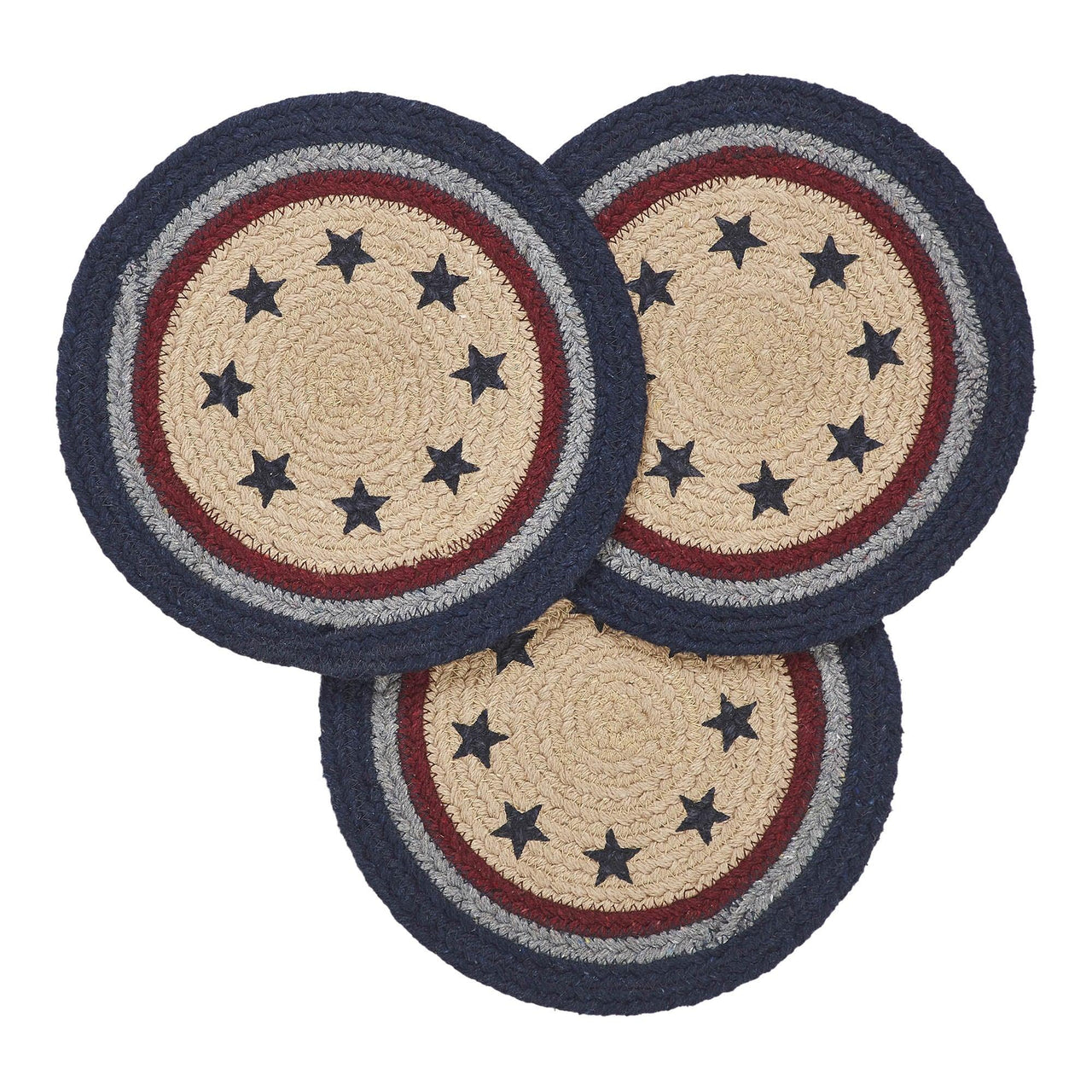 My Country Trivet Stencil Stars 8 inch Diameter Set of 3 - The Fox Decor