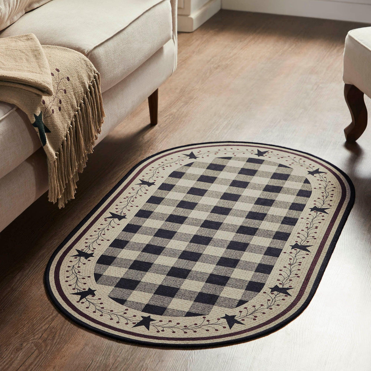 Pip Vinestar Polyester Rug Oval 27x48 - The Fox Decor