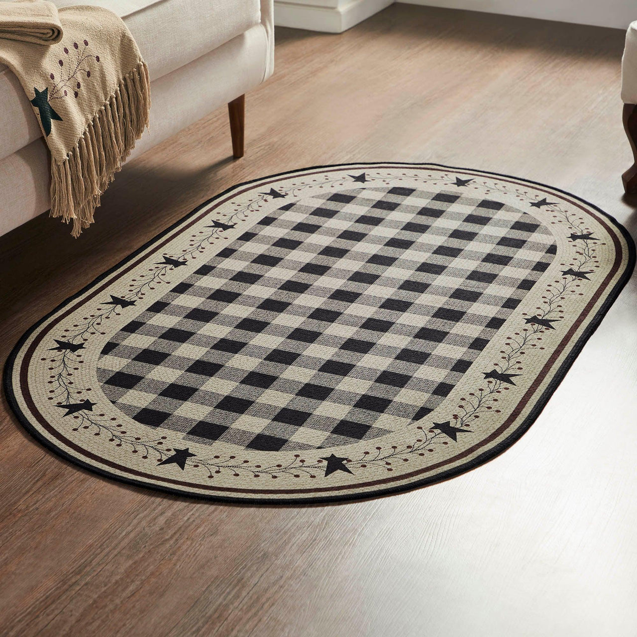 Pip Vinestar Polyester Rug Oval 36x60 - The Fox Decor